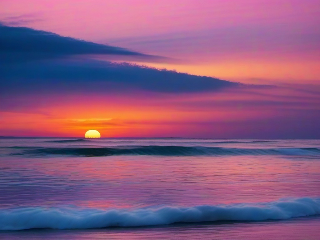 Sunset Wallpaper - Gentle waves with pastel skies.  sunset background