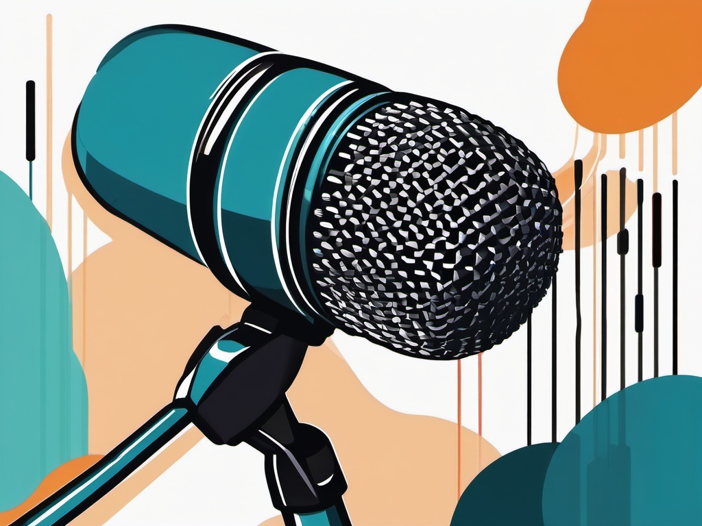 Clipart of a Microphone - Microphone for recording audio and voice,  color vector clipart, minimal style