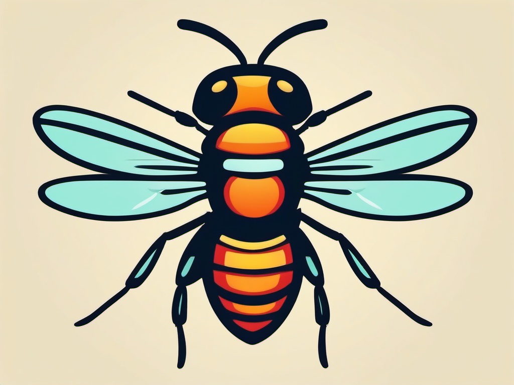 Soldier Fly Clip Art - A soldier fly with a distinctive appearance,  color vector clipart, minimal style