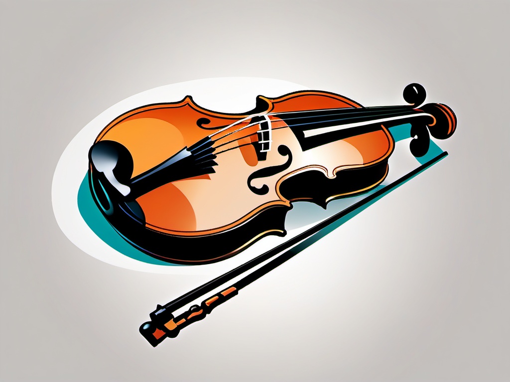 Violin and Harmonious Music Clipart - Violin and bow creating harmonious music.  color clipart, minimalist, vector art, 