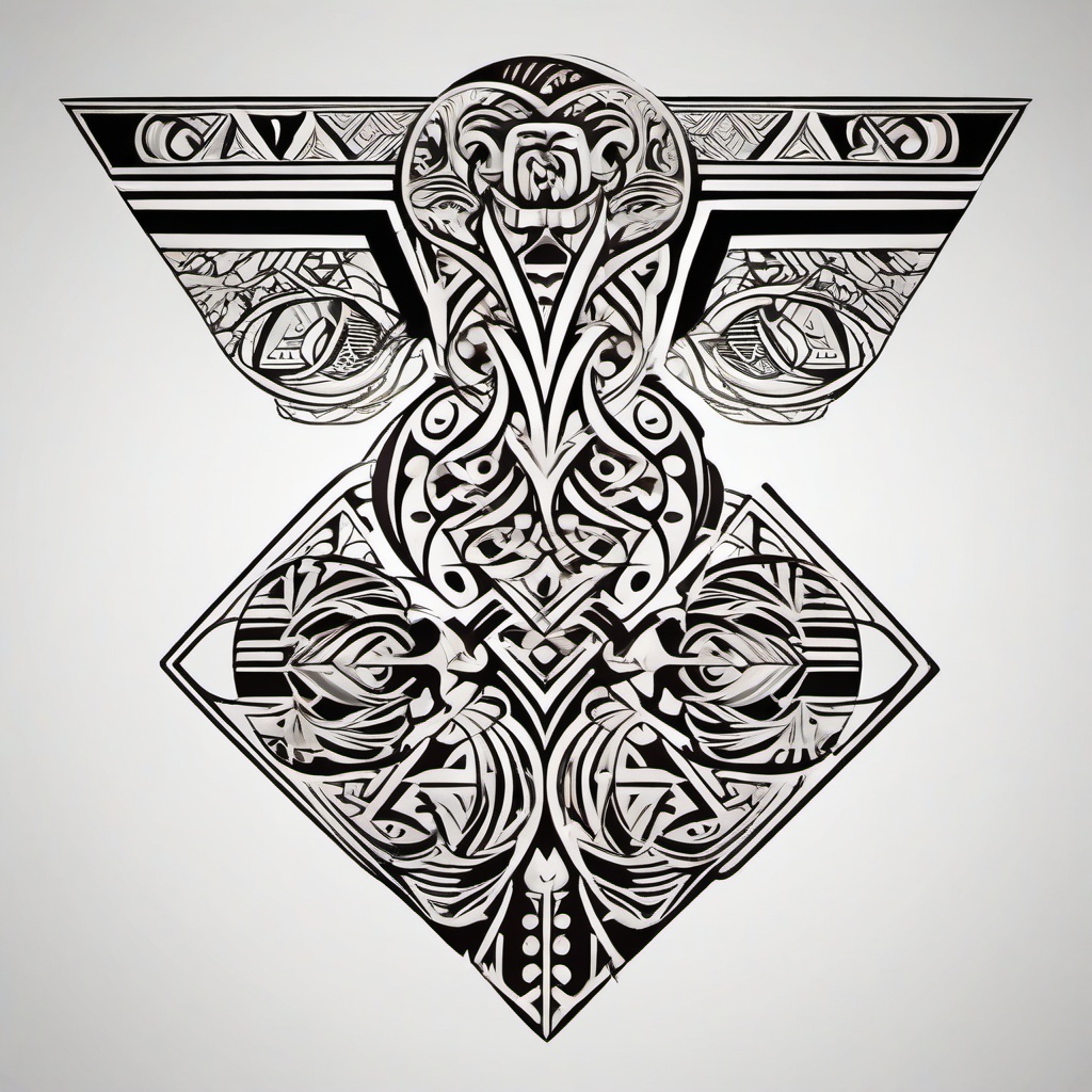 Polynesian Symbol for Family - Celebrate family bonds with a tattoo featuring Polynesian symbols that represent unity and connection.  simple vector color tattoo,minmal,white background