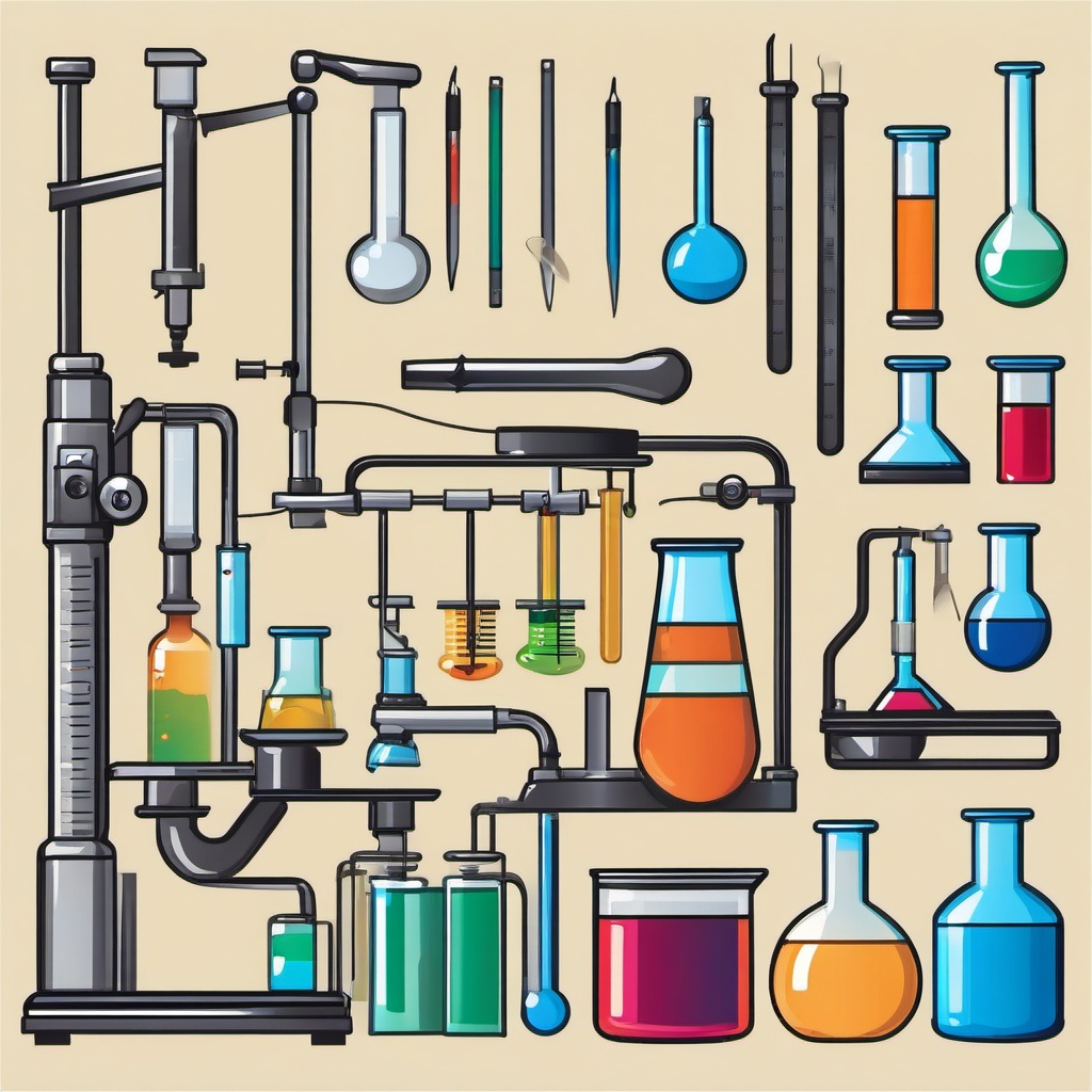 Lab Equipment clipart - Various tools and apparatus used in scientific experiments, ,color clipart vector style