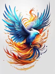 Phoenix tattoo, Rebirth and renewal, the mythical phoenix tattoo takes flight. , tattoo color art, clean white background