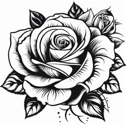 rose tattoo design black and white design 