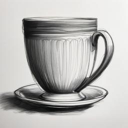 sketch of a cup  minimal rough sketch scribbles,doodles,black and white