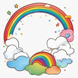 Rainbow clipart - rainbow drawn in a child-like style  