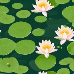 Frog and Lily Pad clipart - A frog on a lily pad, ,vector color clipart,minimal