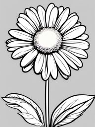 Clipart of a Daisy,Illustrating a daisy-themed coloring book  simple, 2d flat