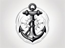 Anchor Tattoo - A classic anchor tattoo on a sailor's forearm  few color tattoo design, simple line art, design clean white background