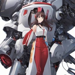 Half robot anime girl anime, anime key visual, japanese manga