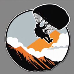 Motorized Paraglider Pilot Sticker - Airborne adventure, ,vector color sticker art,minimal