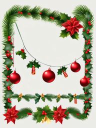 Christmas clipart garland, Festive garland perfect for holiday decorations.  simple, 2d flat