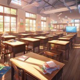 Magical school classroom. anime, wallpaper, background, anime key visual, japanese manga