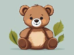 Teddy Bear clipart - fluffy teddy bear with a big smile  color,minimalist,vector clipart