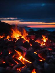 Fire Wallpaper - Soft glow of smoldering coals  sunset background