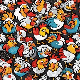 Crazy Chickens sticker- Barnyard Comedy Chaos, , sticker vector art, minimalist design