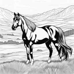 horse coloring pages - wild horses roam freely across a vast, untouched wilderness. 