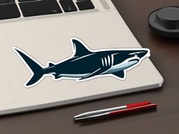 Shark Sticker - A sleek shark cruising in the sea, ,vector color sticker art,minimal