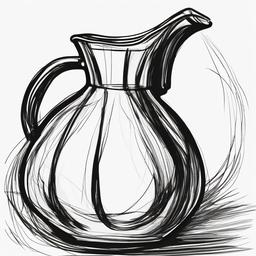 sketch of a jug  minimal rough sketch scribbles,doodles,black and white