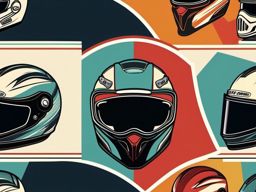 Vintage Motorcycle Helmet Sticker - Retro protection, ,vector color sticker art,minimal