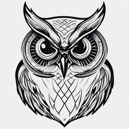 Ovo Owl Tattoo - Express fandom with a tattoo featuring the OVO owl symbol.  simple color tattoo,vector style,white background