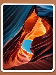 Antelope Canyon sticker- Slot canyon known for its stunning light beams, , sticker vector art, minimalist design