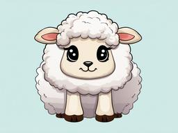 Sheep clipart - fluffy sheep with a cute expression  