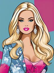 Barbie clipart - Barbie with a glamorous outfit  clipart