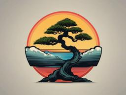 simple bonsai tree tattoo  simple vector color tattoo