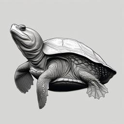 drawing of a spiny softshell turtle  minimal rough sketch scribbles,doodles,black and white