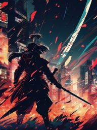 Anime Wallpaper iPhone - Epic Anime Battle in Tokyo wallpaper, abstract art style, patterns, intricate