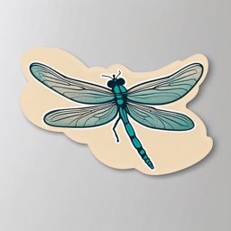 Dragonfly Sticker - A delicate dragonfly hovering gracefully in the air. ,vector color sticker art,minimal