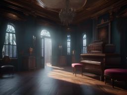 Haunted Mansion - A haunted mansion with ghostly apparitions and eerie fog detailed matte painting, deep color, fantastical, intricate detail, splash screen, complementary colors, fantasy concept art, 8k resolution trending on artstation unreal engine 5