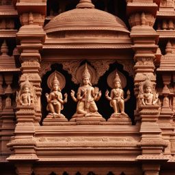 discover the intricate carvings and sculptures adorning the façade of a hindu temple. 