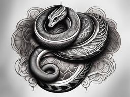 snake tattoo design with intricate patterns and symbolism related to rebirth and transformation. 