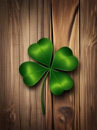 Four Leaf Clover clipart - four-leaf clover on a wooden table  