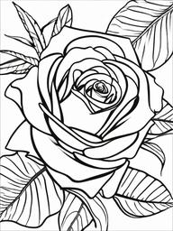 Rose Coloring Pages - Rose with a snail  simple coloring pages