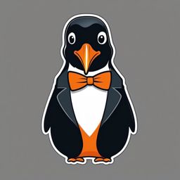 Gentoo Penguin Sticker - A dapper Gentoo penguin in a tux, ,vector color sticker art,minimal
