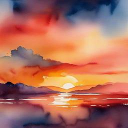 Watercolor Background Wallpaper - sunset watercolor background  