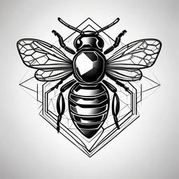 geometric honeycomb bee tattoo  vector tattoo design