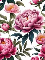 Peony flower tattoo, Elegant tattoos featuring the vibrant and iconic peony flower.  vivid colors, white background, tattoo design