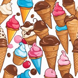 ice cream cone clipart - melting on a hot day. 