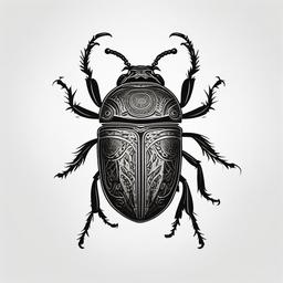 Scarab Beetle Tattoo - Ancient symbol of protection and rebirth  minimal tattoo design,white background