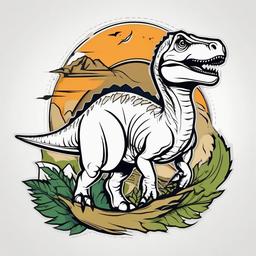 Dinosaur Tattoo Easy - Keep it simple and easygoing with a delightful and uncomplicated dinosaur-themed tattoo.  simple vector color tattoo,minimal,white background