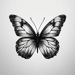 butterfly kisses tattoo ideas  simple color tattoo, minimal, white background