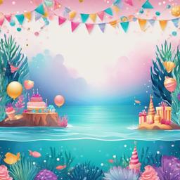 Birthday Background Wallpaper - mermaid party backdrop  