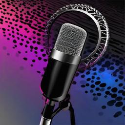 Microphone clipart - microphone with a pop filter in front  