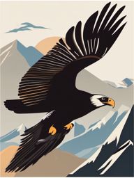 Condor clipart - Enormous bird of prey soaring at high altitudes, ,color clipart vector style