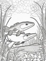 Axolotl Coloring Pages - Axolotl waving hello to a passerby  simple coloring pages