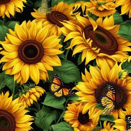 Sunflower Background Wallpaper - sunflower butterfly wallpaper  